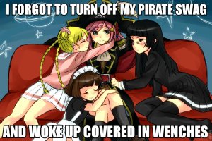 Just another night in Captain Marika's private chamber